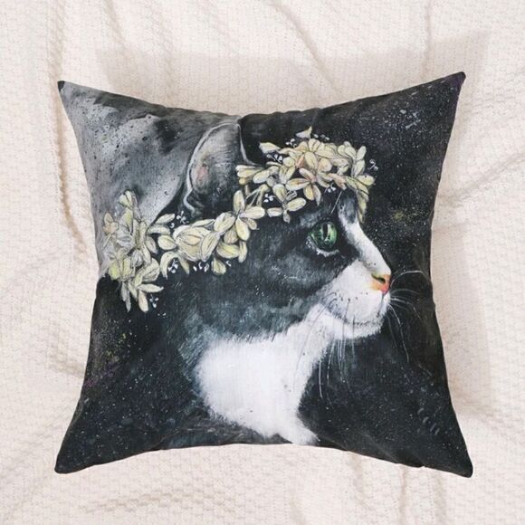 Cat Design Pillowcase for Accent Pillow - Picture 2 of 5